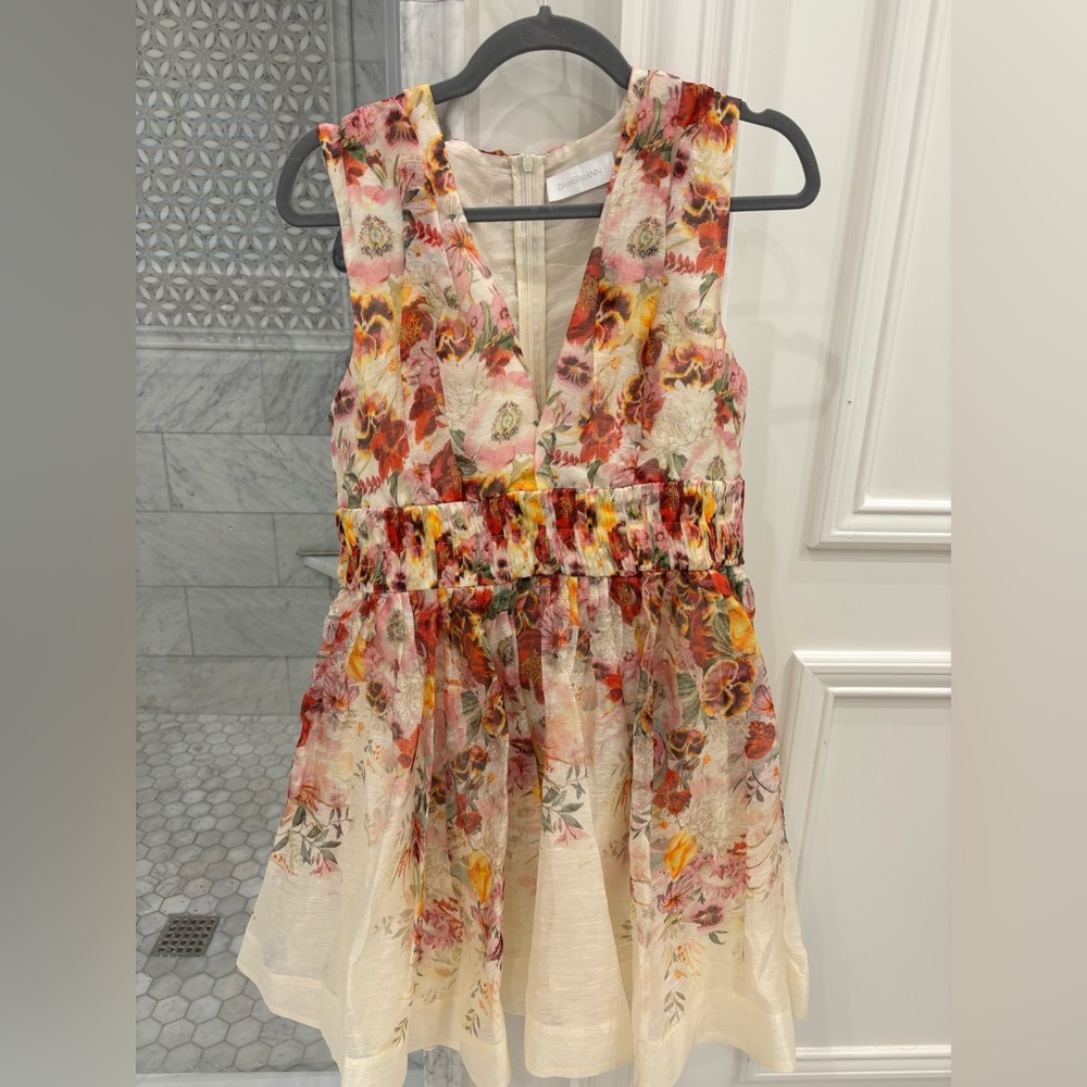 ZIMMERMAN Wonderland Floral Print Organza Dress